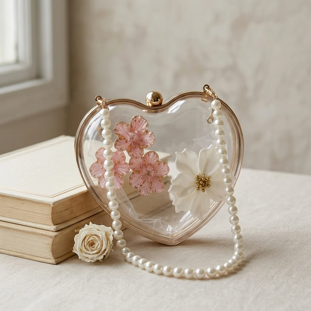 Amara Heart Floral Clutch - Image 4