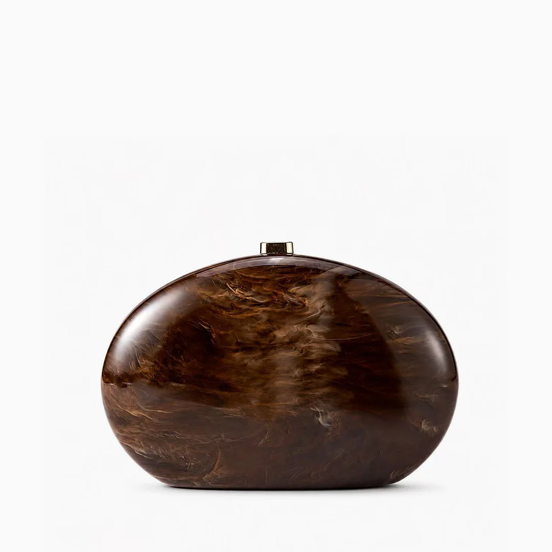 Amber Marbled Acrylic Clutch
