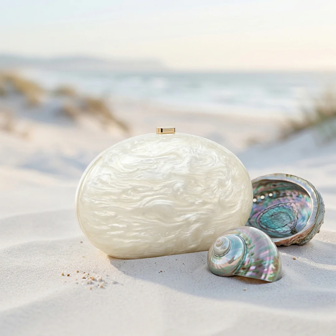 Amber Marbled Acrylic Clutch - Image 10