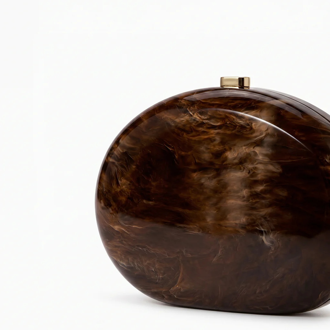 Amber Marbled Acrylic Clutch - Image 2