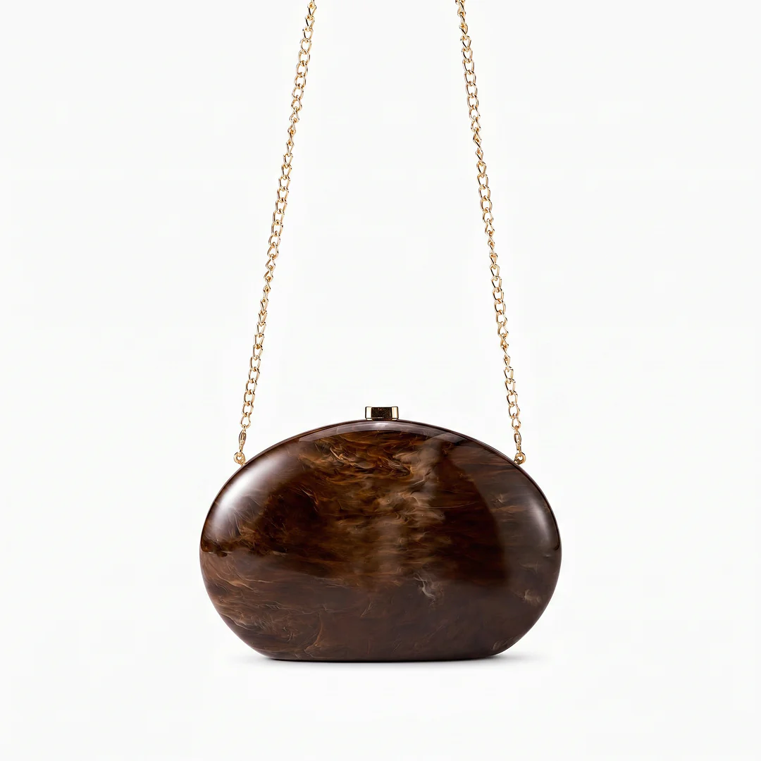 Amber Marbled Acrylic Clutch - Image 5
