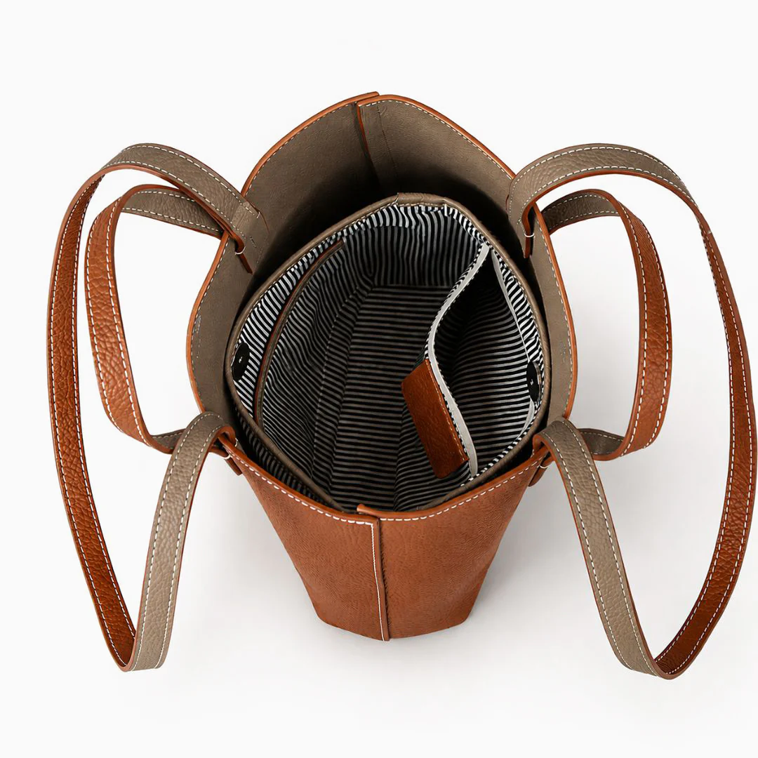 Audrey Contrast Bucket Tote - Image 10