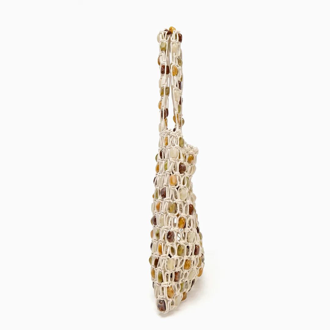 Calla Beaded Net Tote - Image 5