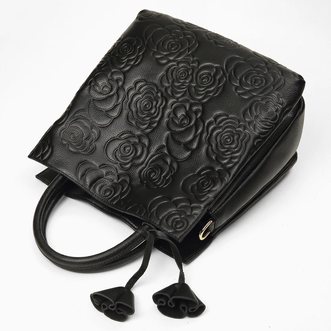 Camelia Embossed Tote Bag - Image 5