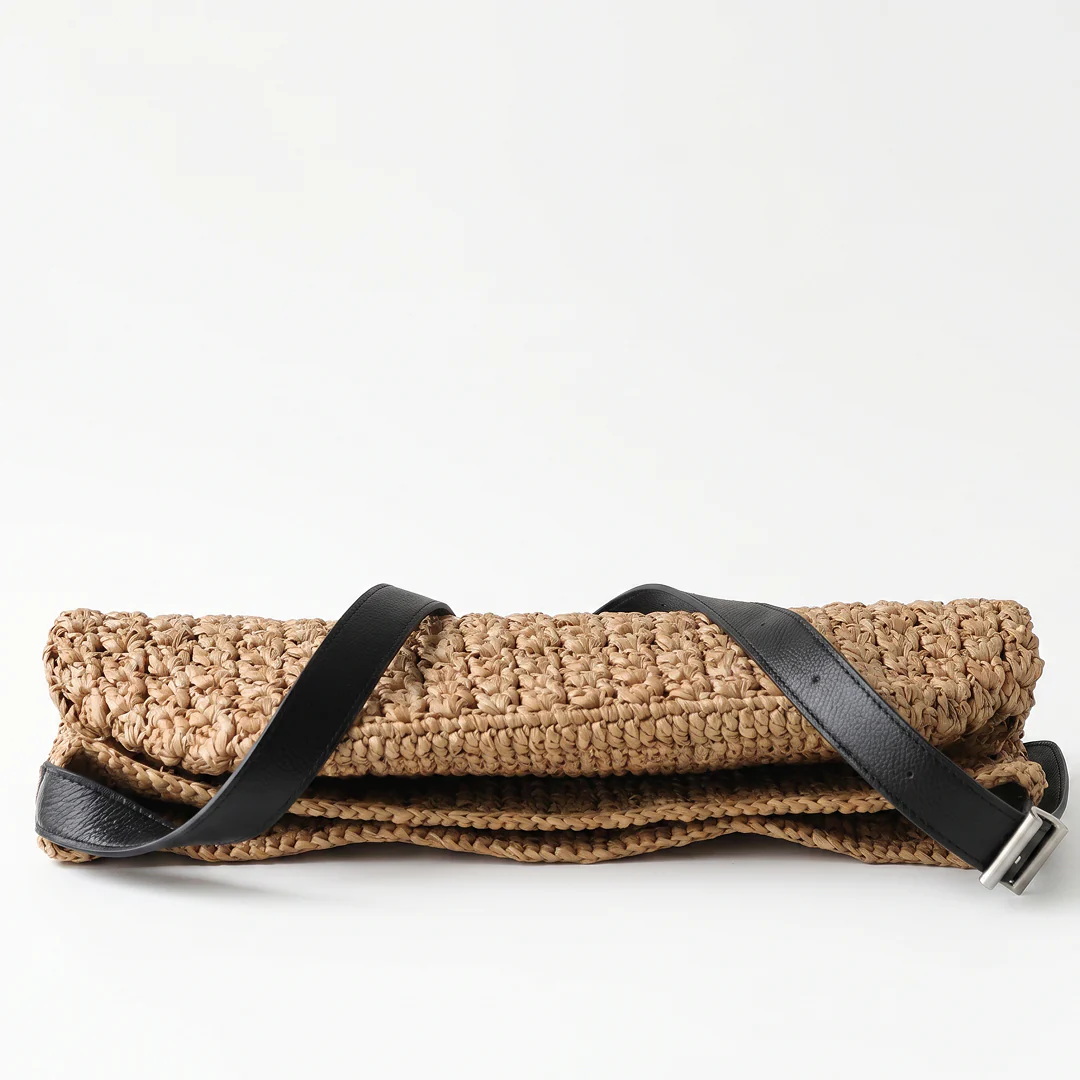 Capri Raffia Leather Tote - Image 5