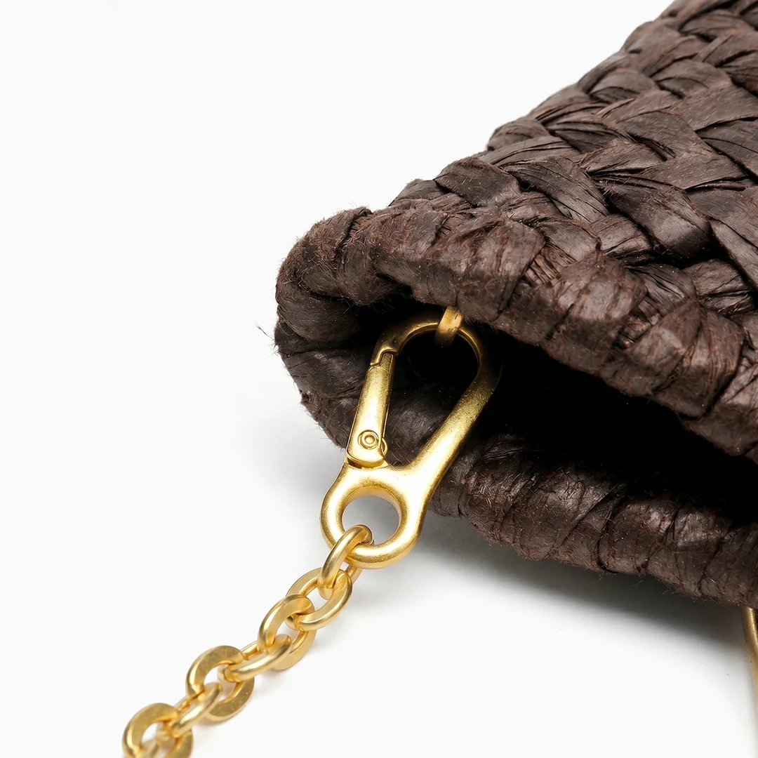 Cora Woven Straw Chain Bag - Image 5