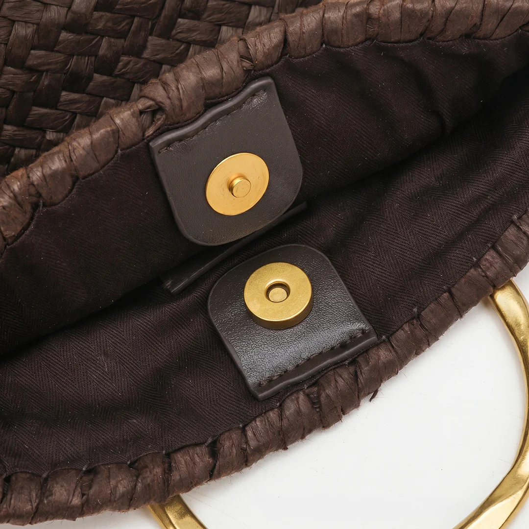 Cora Woven Straw Chain Bag - Image 6