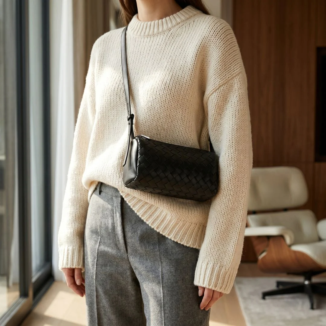 Daria Woven Barrel Bag - Image 3