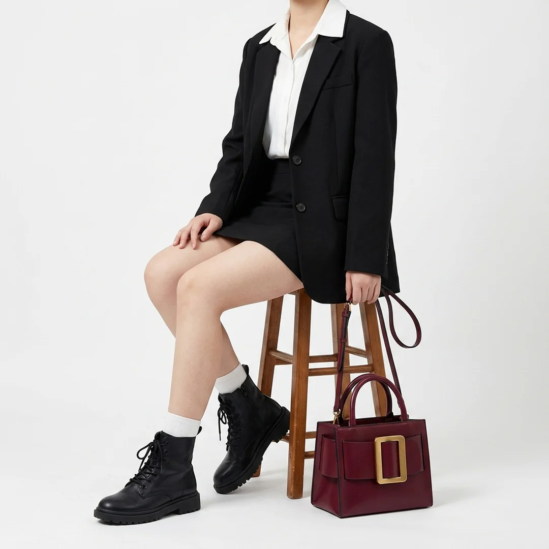 Greta Buckle Top-Handle Bag - Image 13