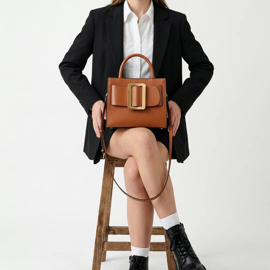 Greta Buckle Top-Handle Bag - Image 18