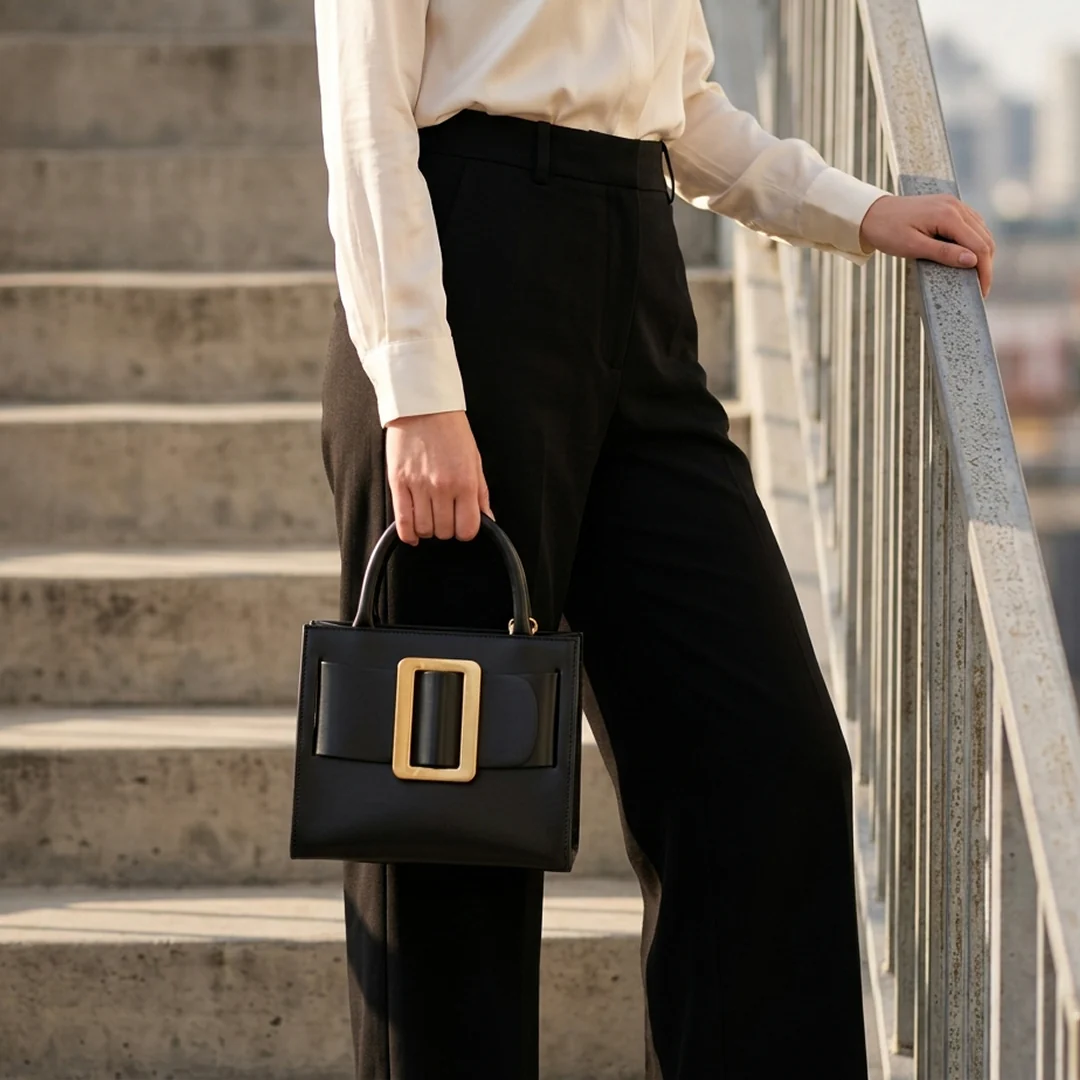 Greta Buckle Top-Handle Bag - Image 3