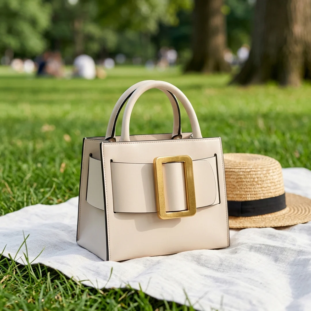 Greta Buckle Top-Handle Bag - Image 9