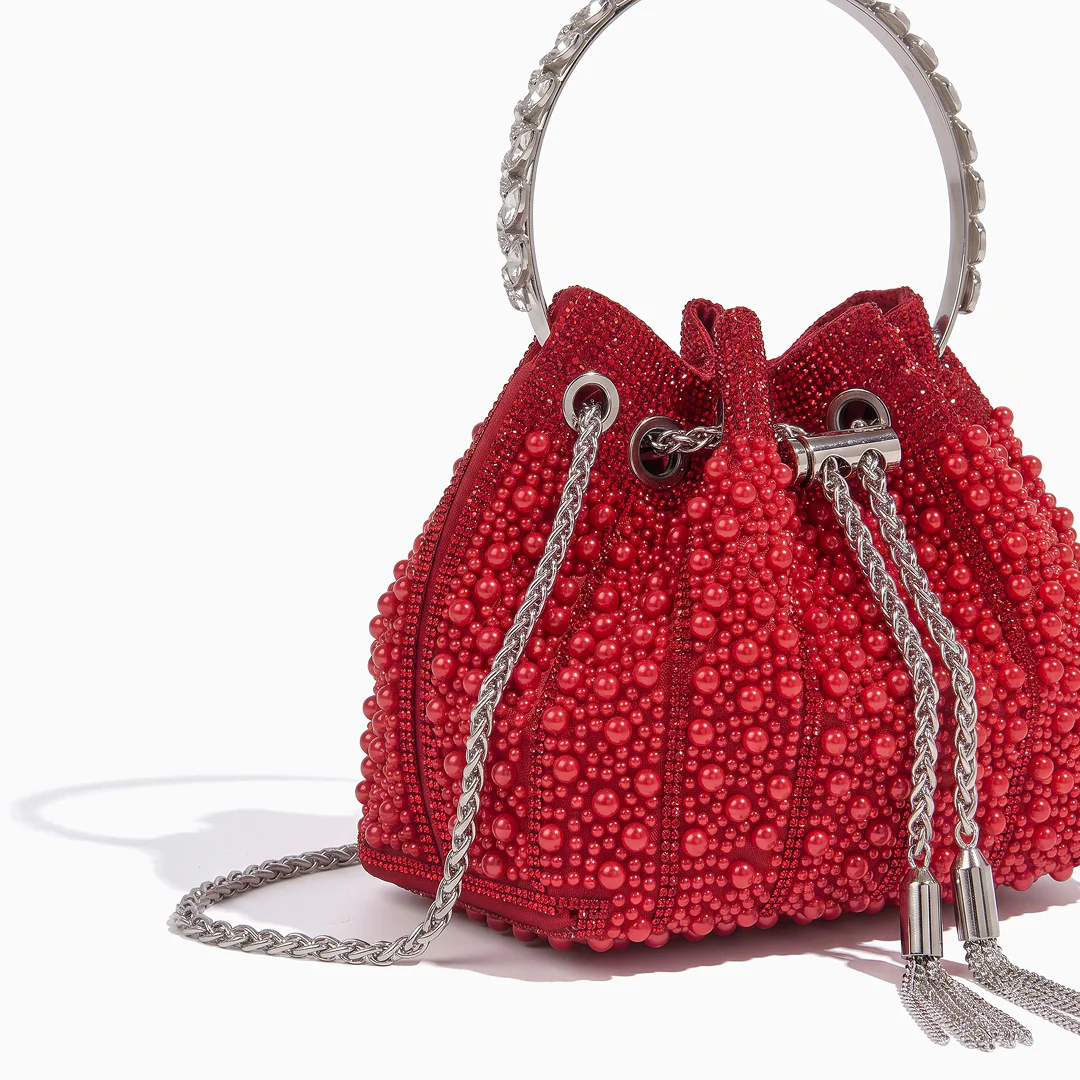 Noir Crystal Bucket Bag - Image 19