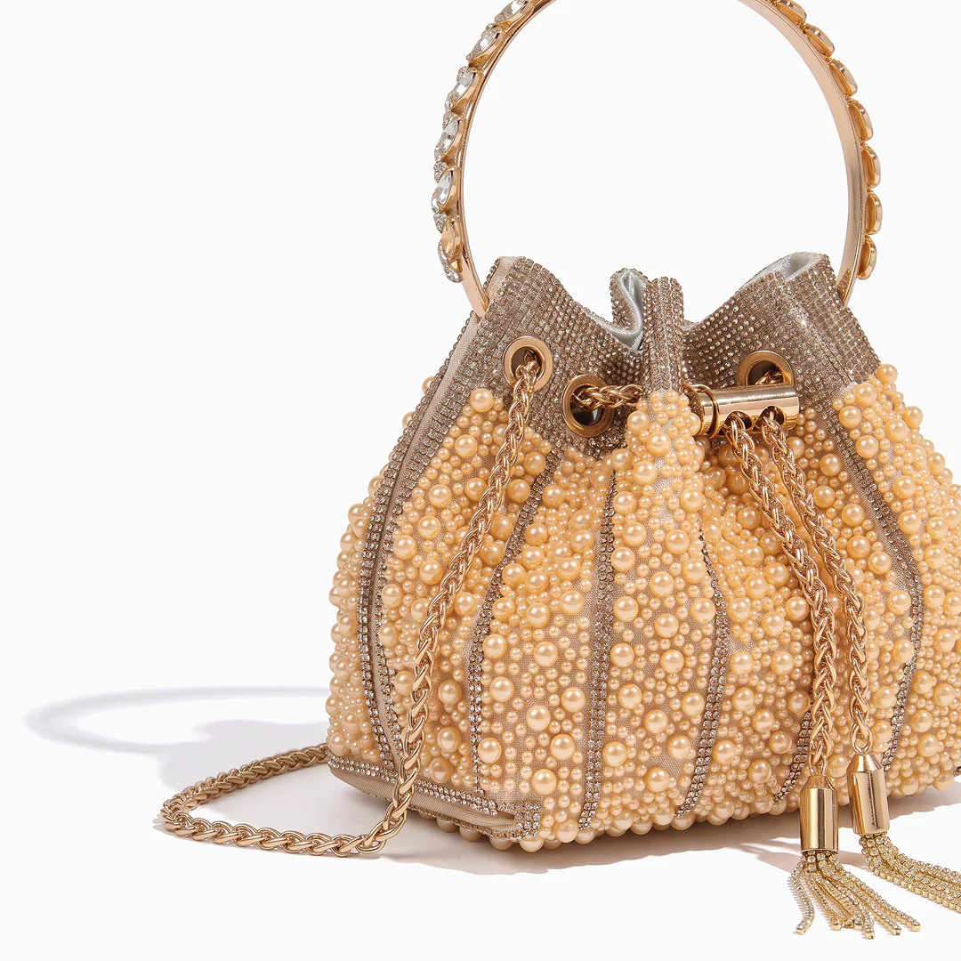 Noir Crystal Bucket Bag - Image 7