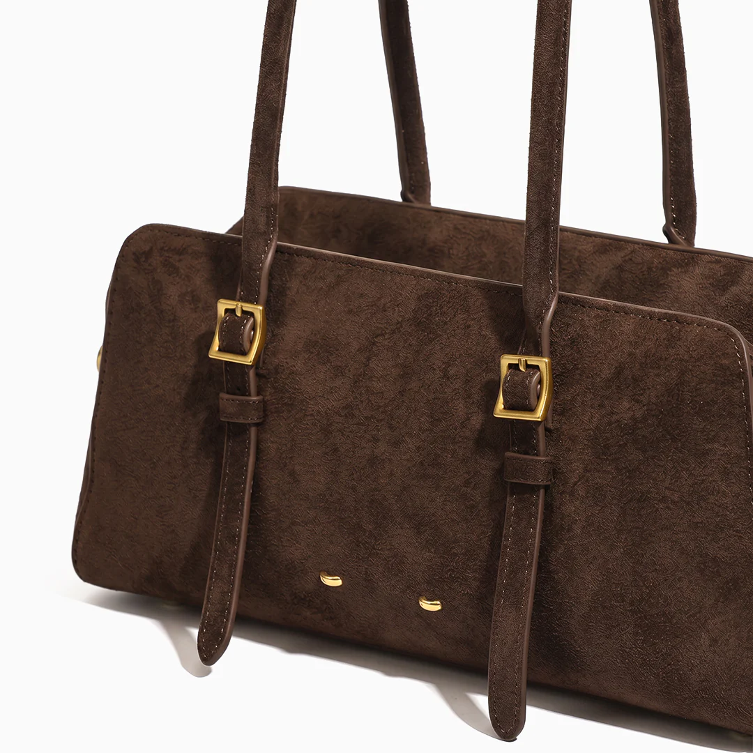 Rosette Suede Boston Bag - Image 2