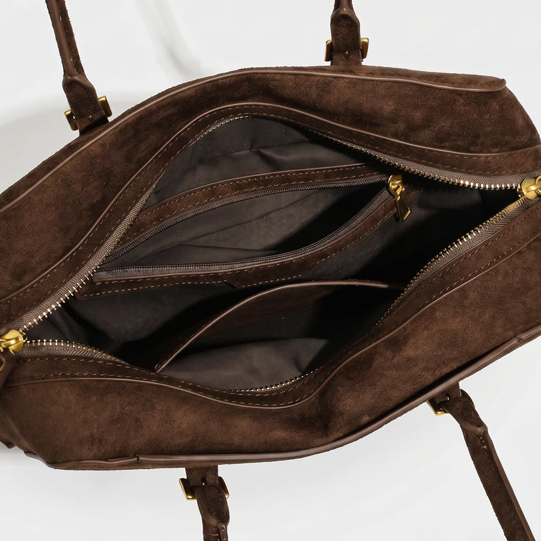 Rosette Suede Boston Bag - Image 5