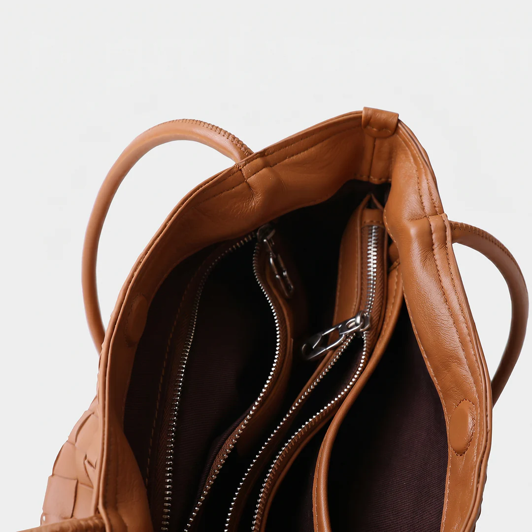 Sienna Woven Leather Tote - Image 15