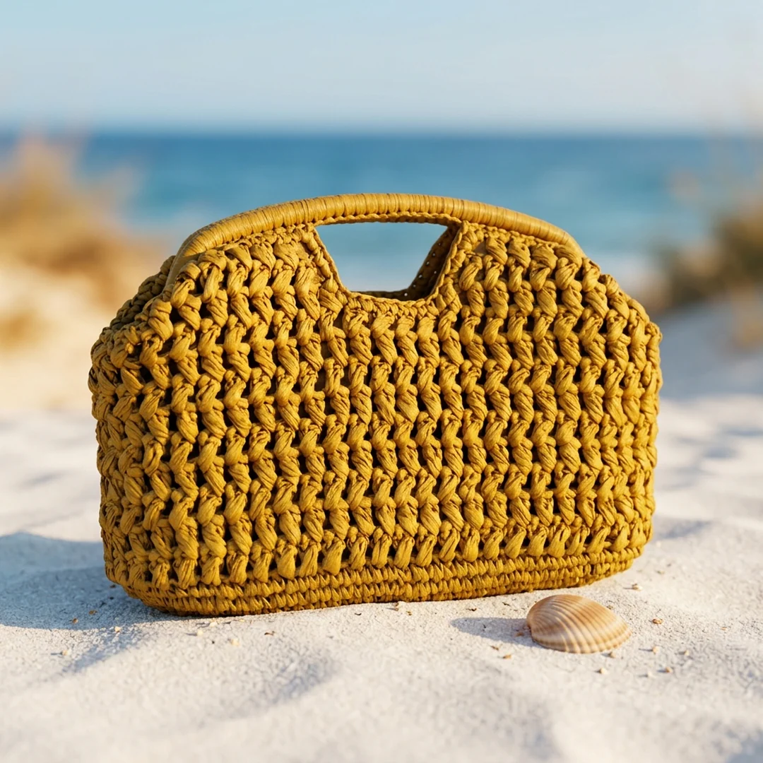 Soleil Woven Straw Bag - Image 4