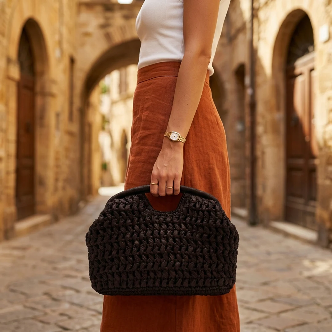 Soleil Woven Straw Bag - Image 8