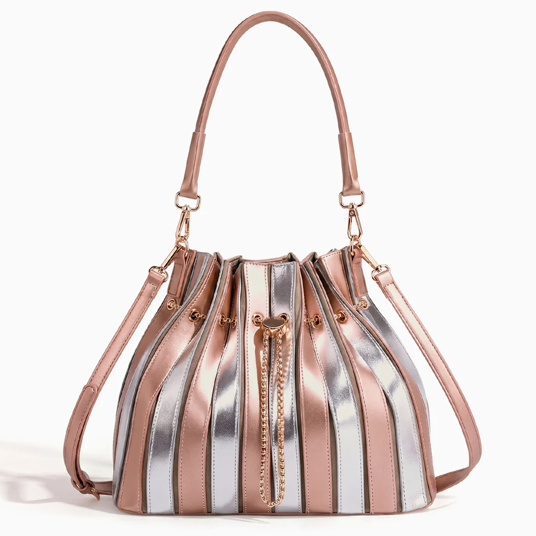 Stella Pleated Drawstring Bucket Bag - Image 16