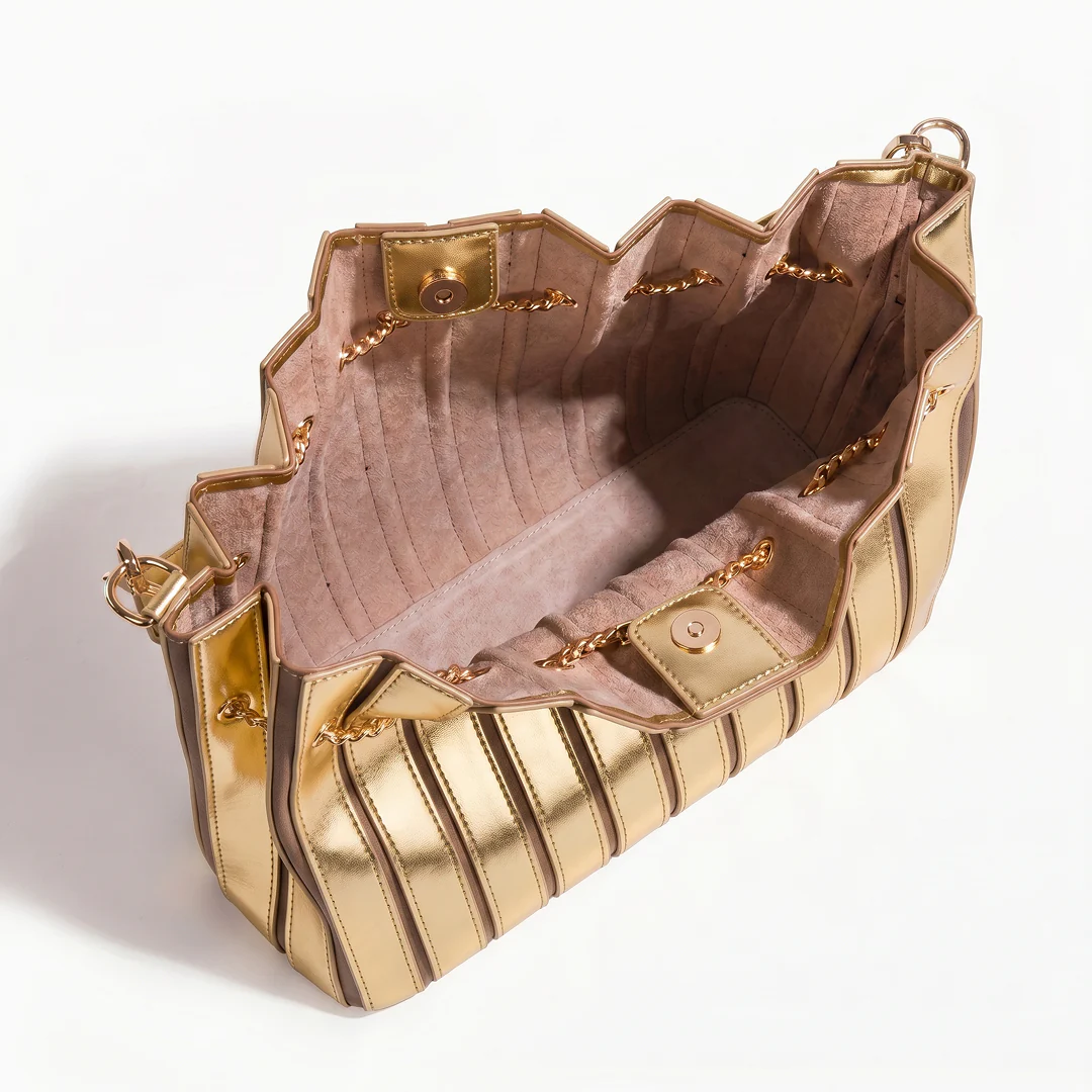 Stella Pleated Drawstring Bucket Bag - Image 5