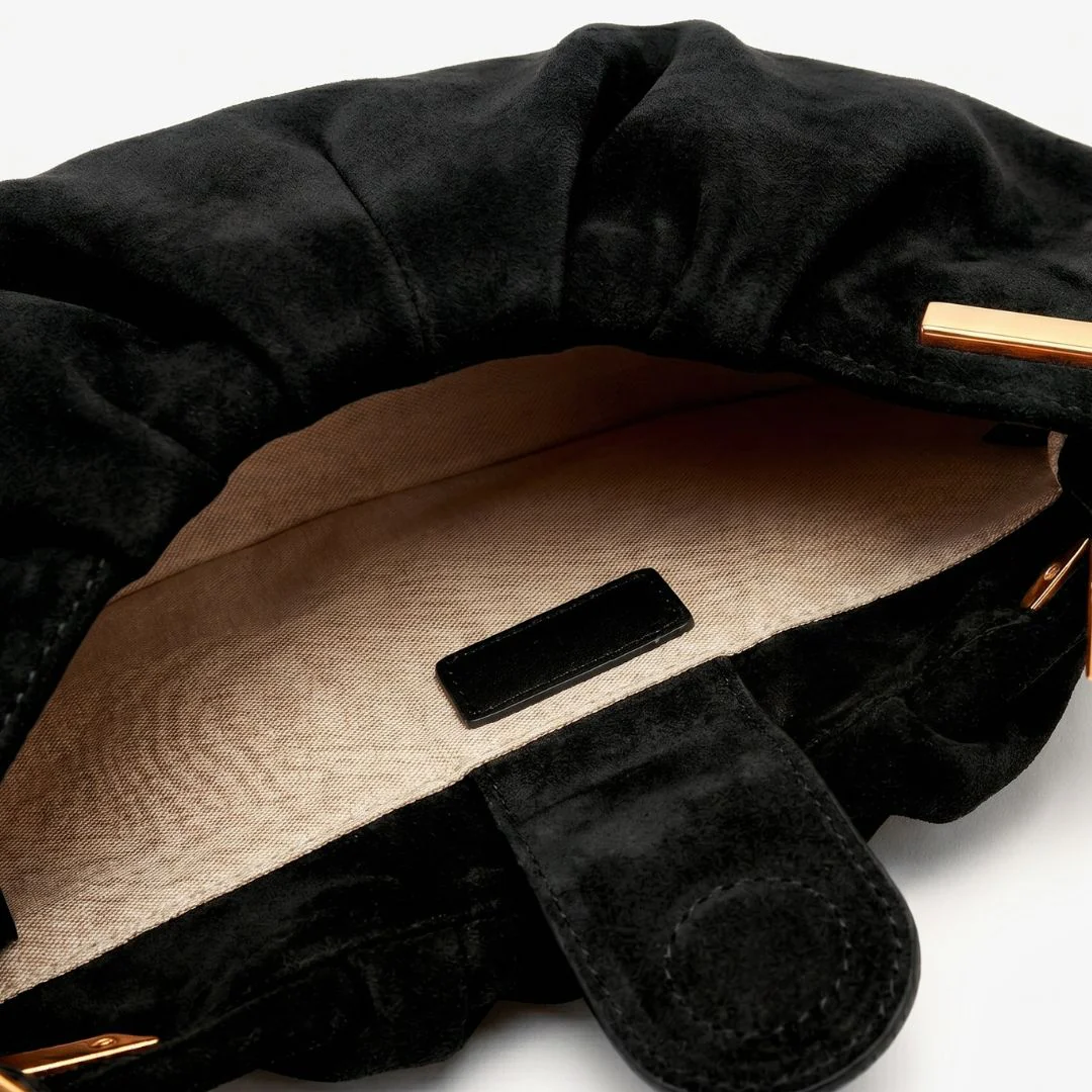 Talia Pleated Suede Handbag - Image 5